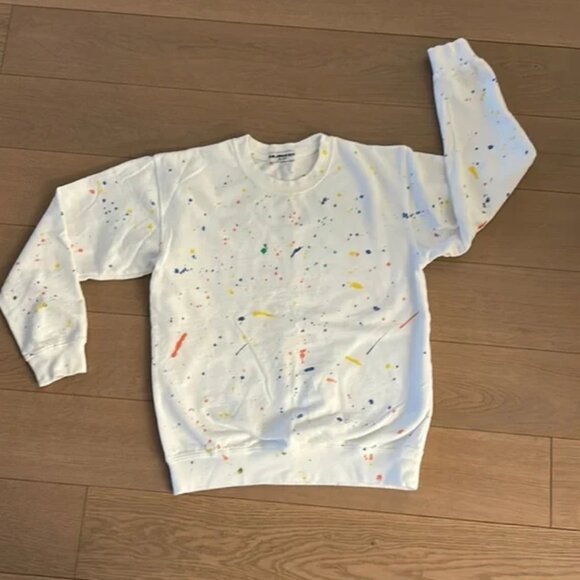 Suburban Riot white sweatshirt with paint splatters - Picture 1 of 7